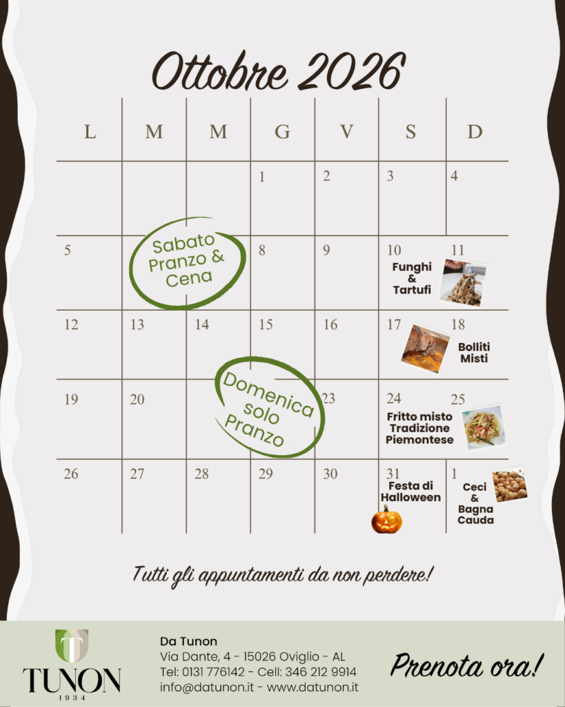 Serate a tema ottobre